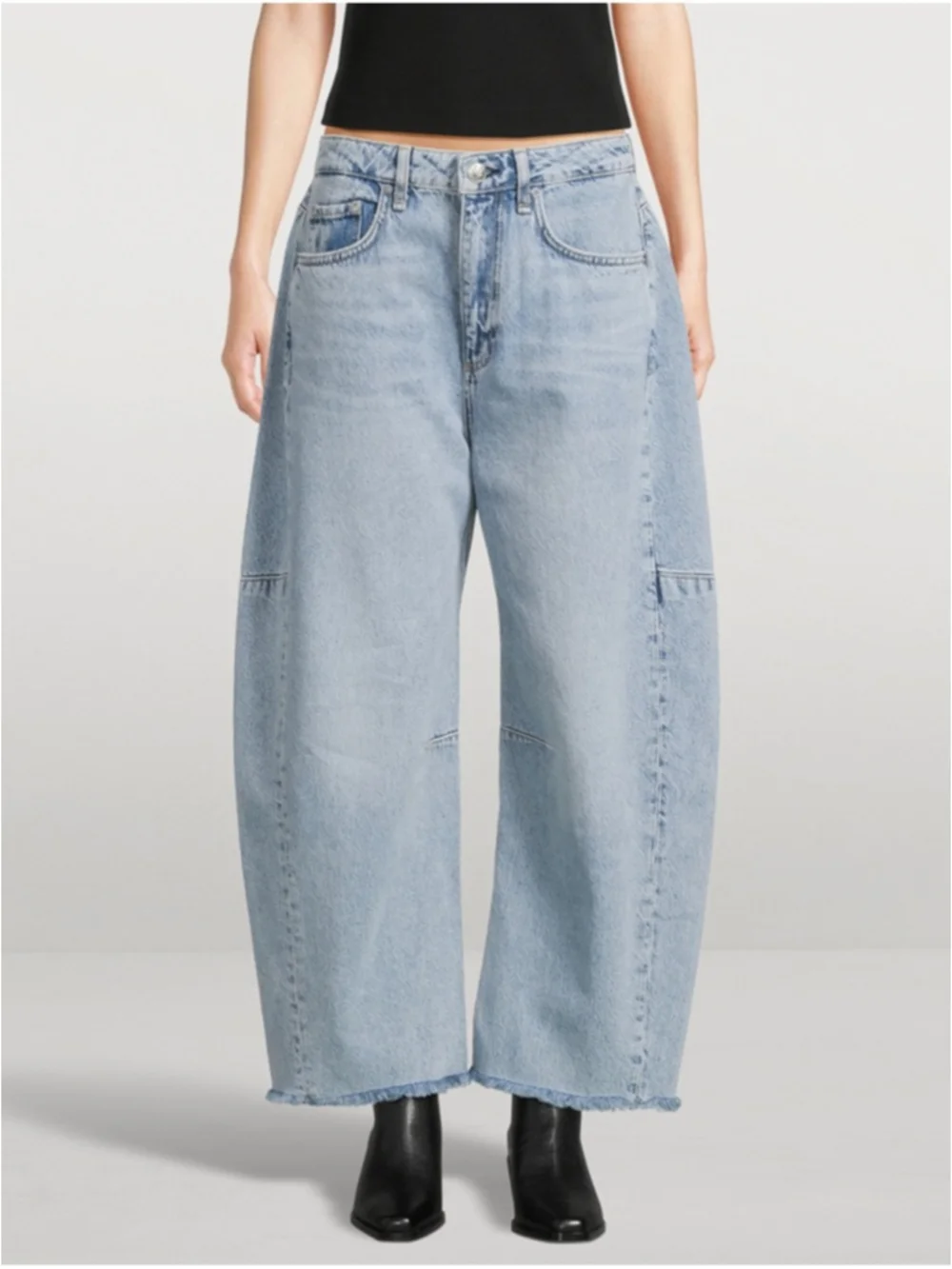Rag and Bone Charlie Panelled Frayed Jeans Size 27 - Picture 2 of 15